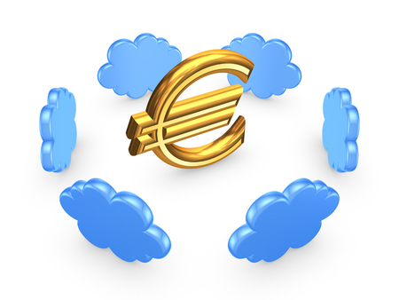 Cloud computing concept.Isolated on white.3d rendered.の写真素材