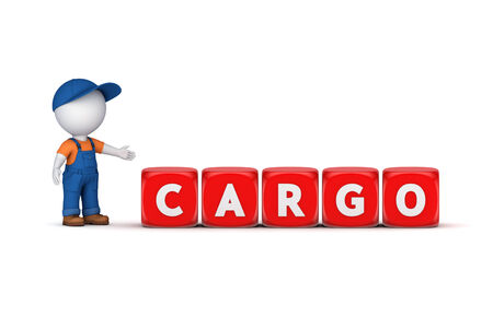 Word CARGO.Isolated on white background.3d rendered illustration.の写真素材