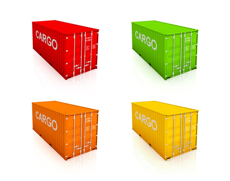 Set of colorful containers.Isolated on white.3d rendered.