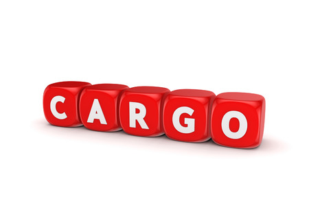 Word CARGO.Isolated on white background.3d rendered illustration.の写真素材