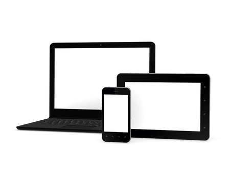 Modern notebook.Isolated on white background 3d rendered illustration.の写真素材