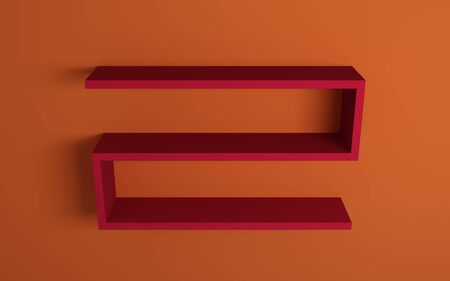 3d rendered illustration of simple modern shelf  の写真素材