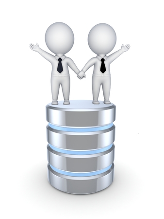 Database concept, 3D rendered illustration isolated on white.の写真素材