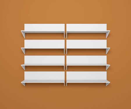 3d rendered composition of empty modern shelves.の写真素材