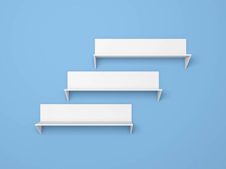 3d rendered composition of empty modern shelves.の写真素材