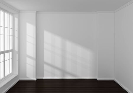 Empty modern 3d rendered interior with a big window.の写真素材
