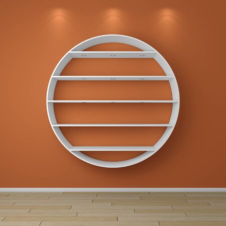 3d rendered composition of empty modern shelves.の写真素材