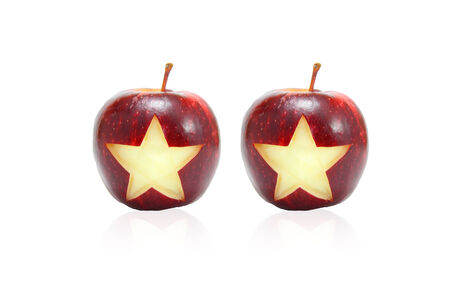 2 Star symbol on applesの写真素材