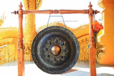 gong at Thai templeの写真素材