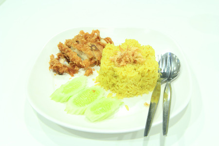 Fried chicken biryaniの写真素材