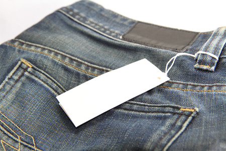 Price tag of jeansの写真素材
