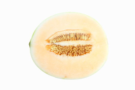 sun lady cantaloupe on white backgroundの写真素材