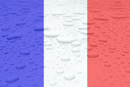 France flag with water drop on backgroundの写真素材