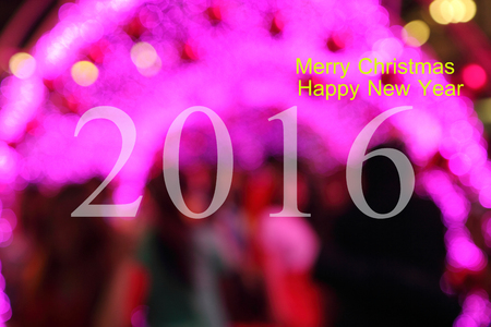 Happy New year 2016 text  on blur background
