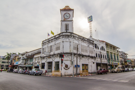 Phuket,Thailand - December 9,2012 : Clock tower at old cityのeditorial素材