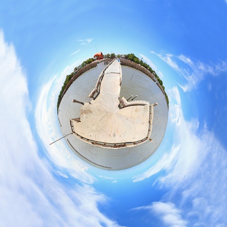 Circle panorama view of old harbor