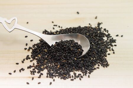 lap the black sesame by spoonの写真素材
