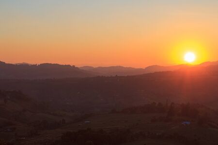sunrise at the mountain in morning timeの写真素材