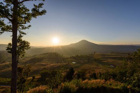 sunrise at the mountain in morning timeの写真素材