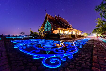 Panorama of Thai church in Watsirindhornwararamの写真素材
