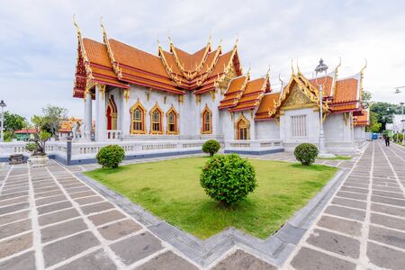 Bangkok , Thailand - 18 July, 2017: Wat Benchamabophit Dusitwanaram landmark in Bangkok, Thailand / Outside of Wat Benchamabophit Dusitwanaramのeditorial素材