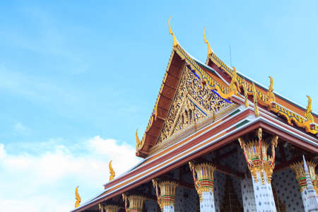 roof of thai temple with copy space