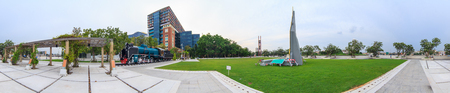 360 panorama Golden Castle siriraj museum landmark in sunset timeのeditorial素材