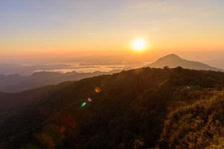 high mountain in sunset timeの写真素材