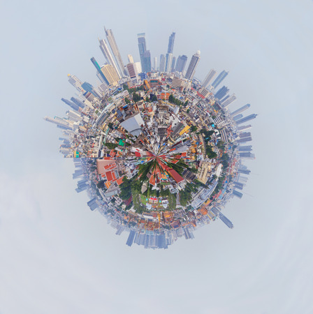360 Panorama high view of the city / Circle panorama high view of the city