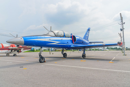 Nakhonpathom , Thailand - 22 Sep, 2018: Old aircraft for showing on street in Aircraft marketのeditorial素材