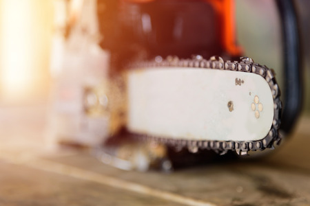 chainsaw with sunlight