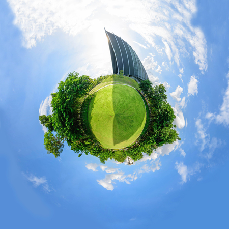 360 Panorama green park of Prince Mahidol Hall building of Mahidol university