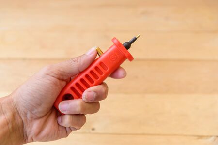 Drill handle the PE pipeの写真素材
