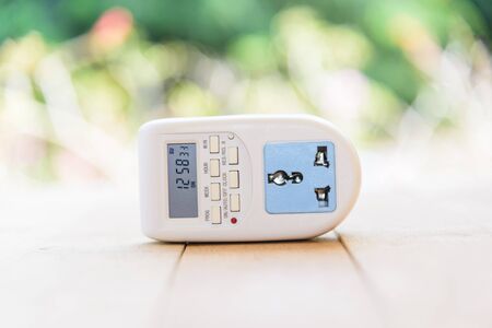 Digital electric plug timer for auto ON/OFF electronicsの写真素材