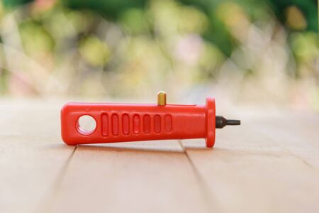 Drill handle the PE pipeの写真素材