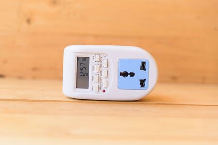 Digital electric plug timer for auto ON/OFF electronicsの写真素材