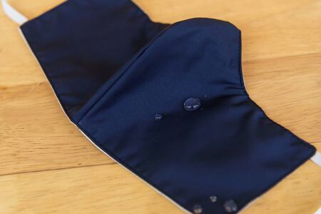 Drop of water on cloth mask for protect from covid-19 / cloth maskの写真素材