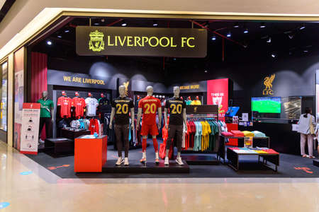 Bangkok , Thailand -  15 July, 2020 : Liverpool kits store in Central RAMA 9 super storeのeditorial素材