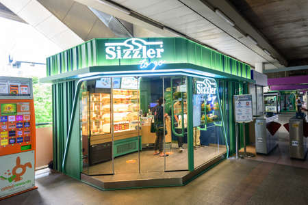 Bangkok, Thailand - 18  August, 2020 : sizzler brance  shop counter at BTS Chongnonsi stationのeditorial素材