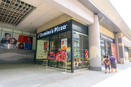 Bangkok, Thailand - 2 September, 2020 : domino's pizza shop brance front side of Seacon Bangkae...