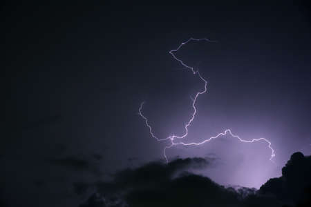 Dark cloud storm with thunder before rainingの写真素材