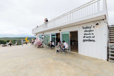 Pethchabun ,Thailand - 12 November, 2020: a lot people at Hydrangea Cafe coffee and flower gardenのeditorial素材
