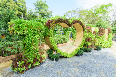 Nakhon Pathom ,Thailand - 2 December, 2020: agricultural fair backdrop and label for show in festival area of Kasetsart Universityのeditorial素材