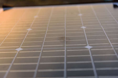 solar cell panel on the ground  with sunlightの写真素材