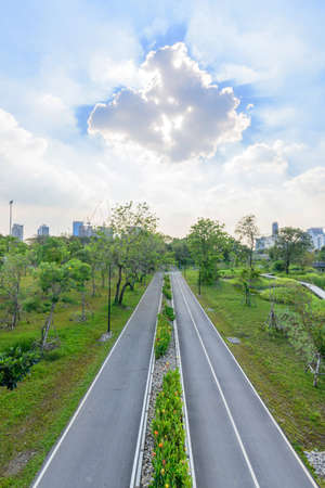 cloud with refract of  sunlight in evening time of public parkの写真素材