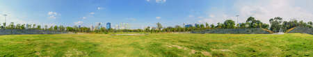 360 Panorama view of public park in bankok cityの写真素材
