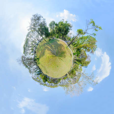 360 panorama view of public park / circle panorama of public parkの写真素材