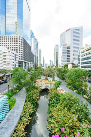 Bangkok , Thailand - 4 June, 2022: Street  walkway at chongnonsi canal public parkのeditorial素材