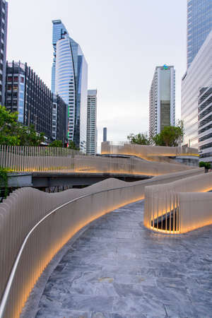 Bangkok , Thailand - 4 June, 2022: Street  walkway at chongnonsi canal public parkのeditorial素材