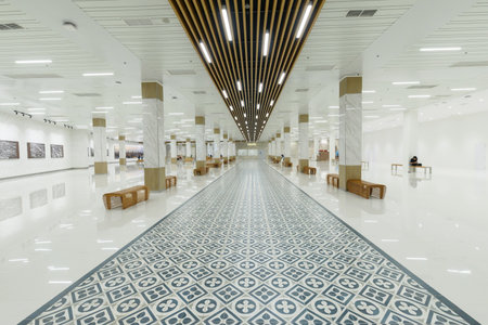 Bangkok,Thailand - Feb 5 , 2023 : hall at underground tunnel between walking way to Wat Phra Kaewのeditorial素材